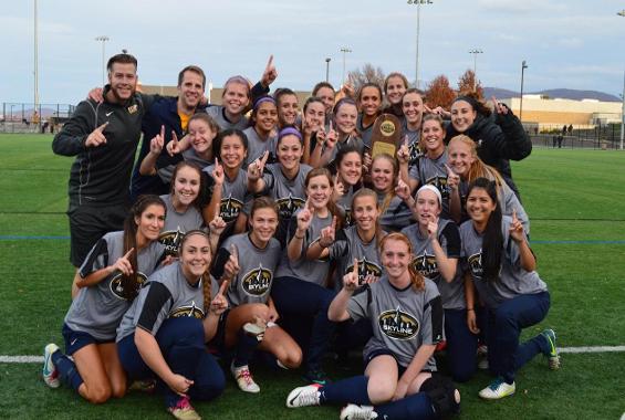 Women's Soccer Earns Program's First Skyline Championship with  2-1 Victory Over Mount St. Mary