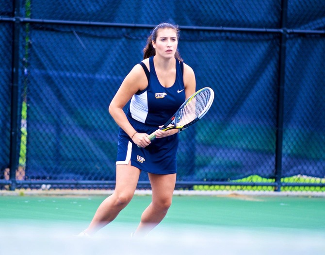 Women's Tennis Cruises Past York College, 9-0, on Saturday Afternoon
