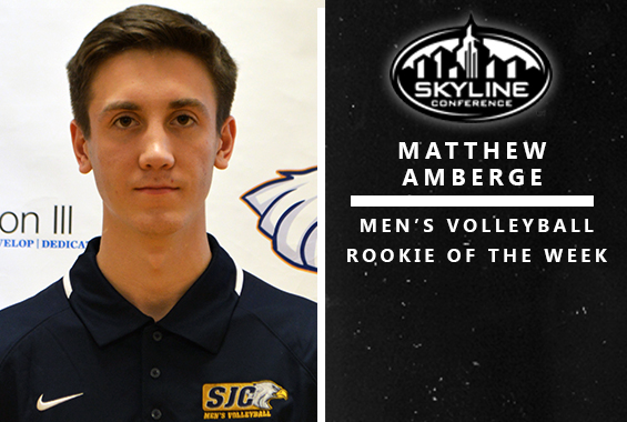 Men's Volleyball's Amberge Tabbed Skyline Rookie of the Week