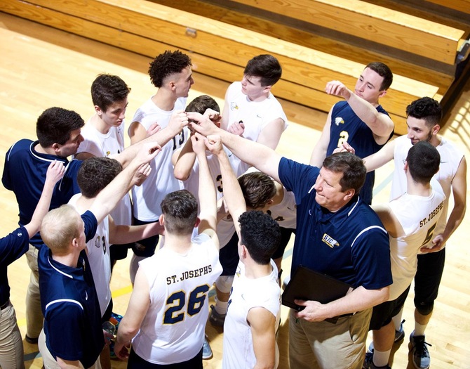 Men’s Volleyball Opens Season with Comeback Win Over #14 Mount St. Joseph’s